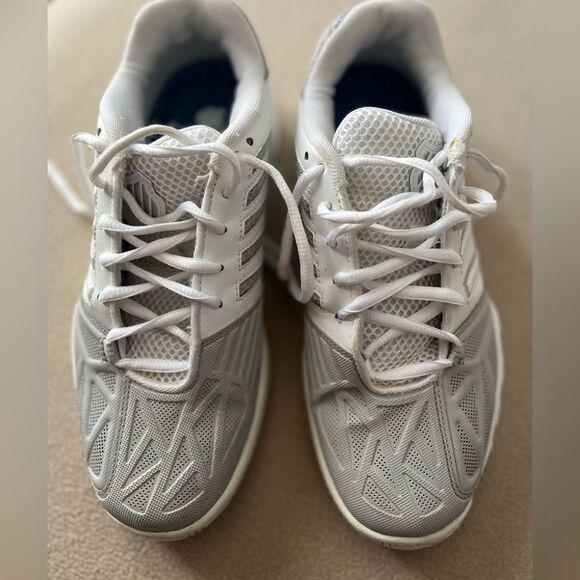 K-Swiss white/grey tennis shoes, preowned but great condition, light, comfy, 7 - Picture 8 of 14